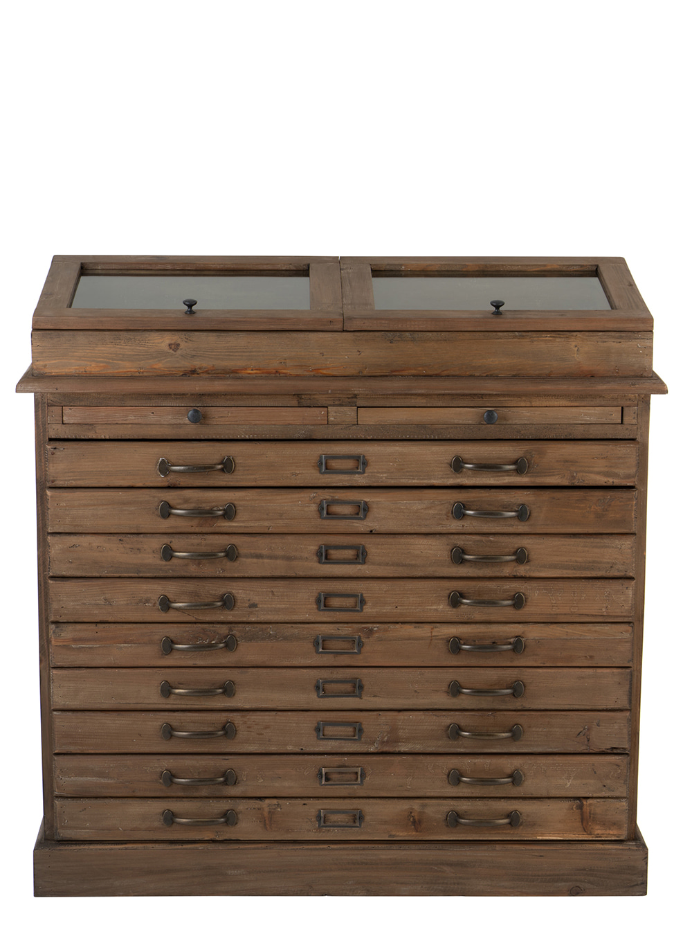 Dresser With Display Wood Brown