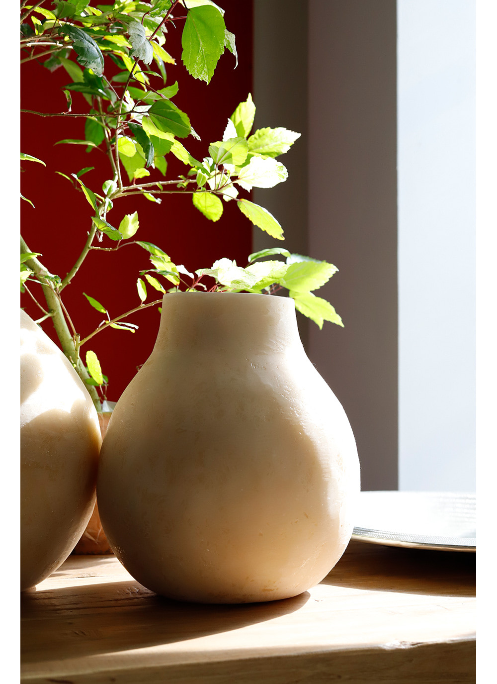 vase BULBO white/natural